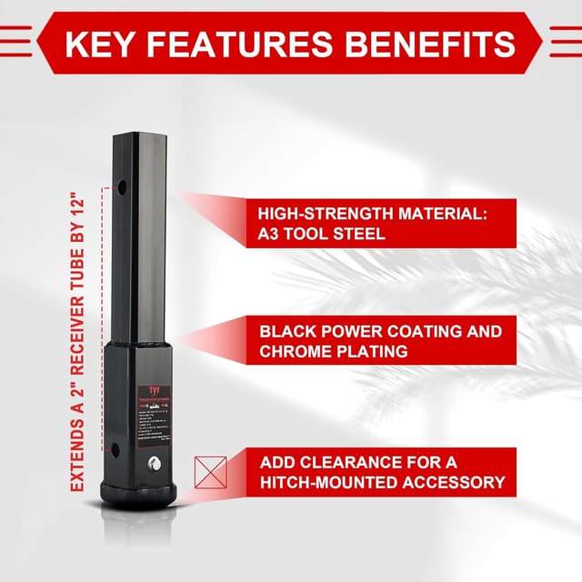 Thumbnail 2 de TYT 12" Trailer Hitch Extension 5000 lbs 🚚
