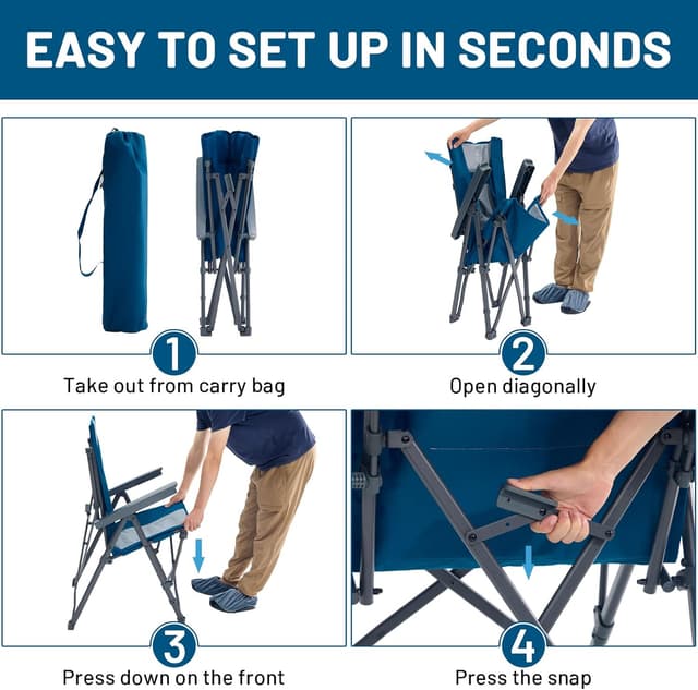 Thumbnail 6 de TIMBER RIDGE Folding Camping Chair 260kg capacity