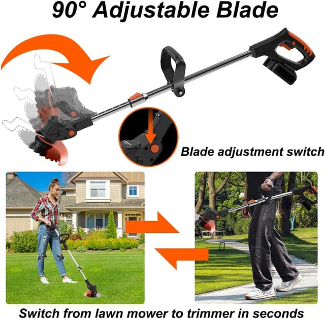 Detalle de Cordless Garden Strimmer (21V) with 2 x 2.0Ah Batteries, Charger and 4 Blade Types