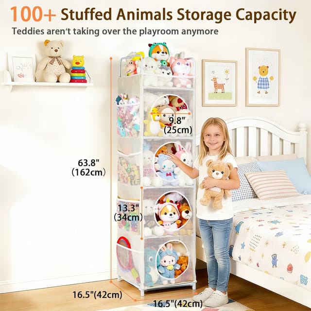 Detalle 2 de AXHOP Toy Storage 42x42x162cm