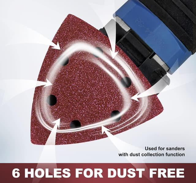 Detalle de SATC Multi Tool Triangle Sanding Pads (120 pcs) 93mm for Detail Mouse Sanders