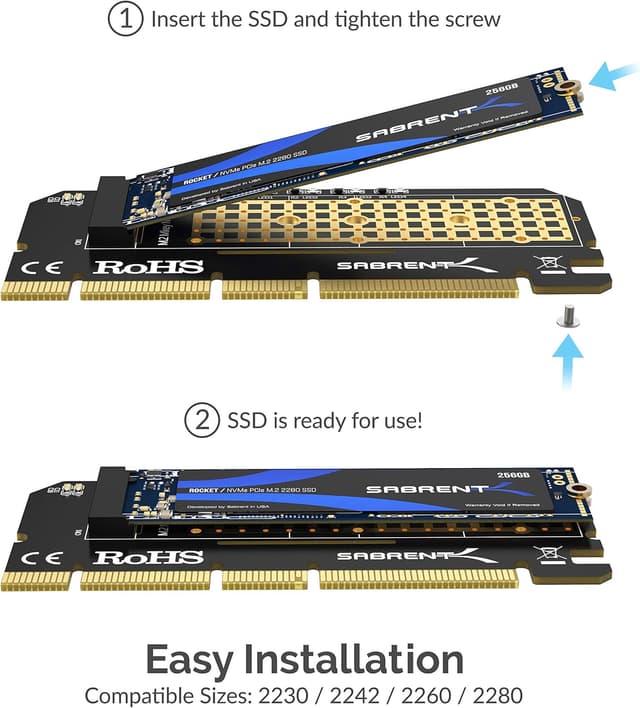Thumbnail 1 de SABRENT EC-PCIE M.2 NVMe to PCIe x16 Adapter