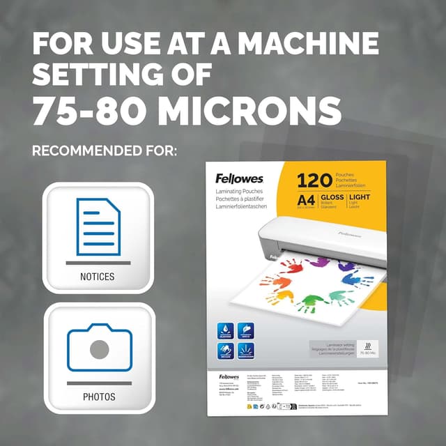 Detalle de Fellowes 120pk A4 laminating pouches