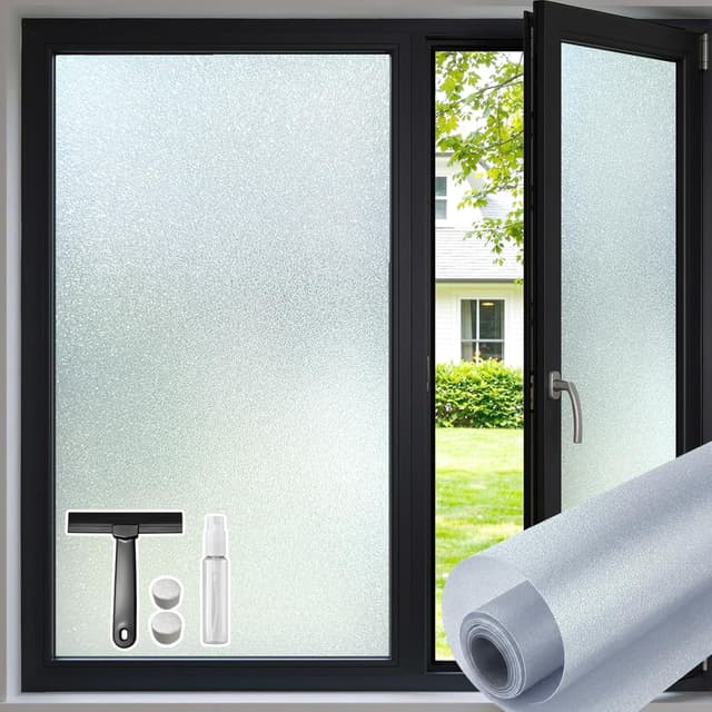 Detalle de Qualsen Film fenêtre anti regard électrostatique dépoli scintillant 44,3 cm x 200 cm