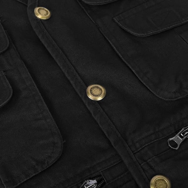 Detalle 2 de YOUTHUP Gilet homme de loisir léger avec 10 poches pour plein air (pêche, randonnée, chasse, photographie)