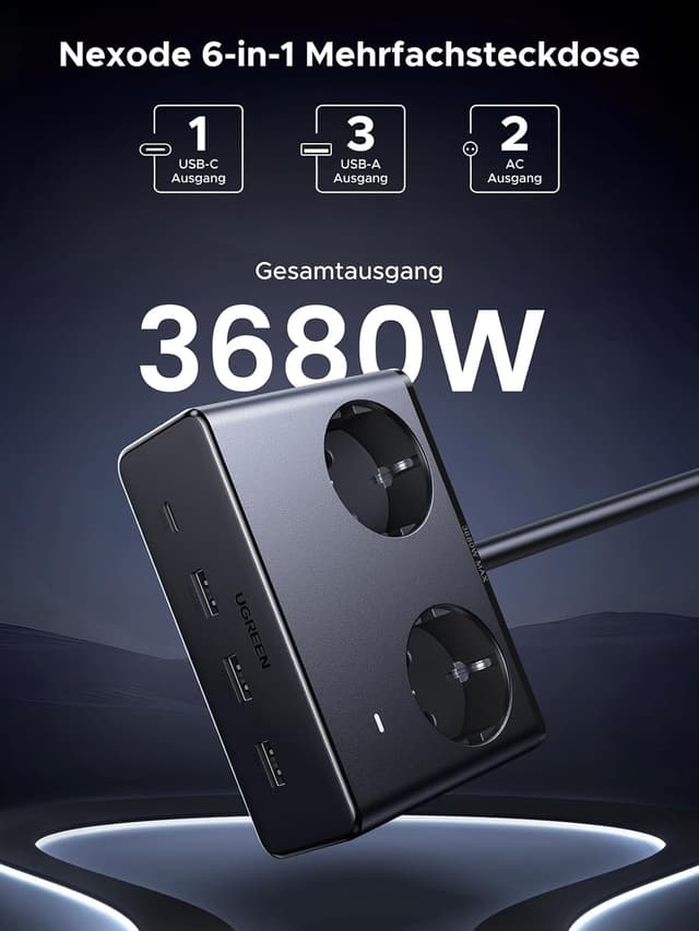 Detalle 2 de UGREEN Steckdosenleiste USB-C 6-fach 1,5 m