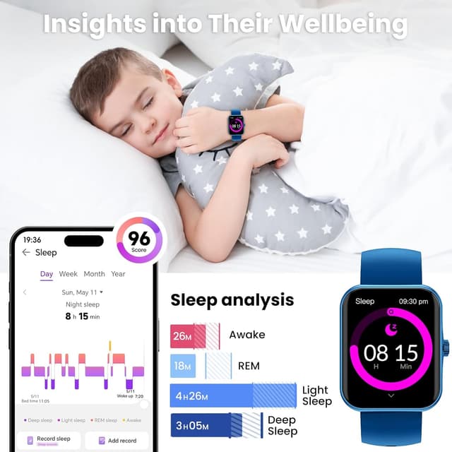 Thumbnail 2 de BJLBOJEY Kids Smart Watch Fitness Tracker