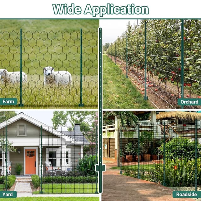 Thumbnail 5 de Sptchapn 6ft Metal Fence Post Pack of 10