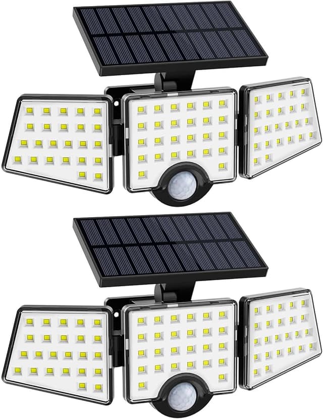 Detalle de Lepro Foco Solar LED Exterior 1200lm con Sensor y 3 Cabezales