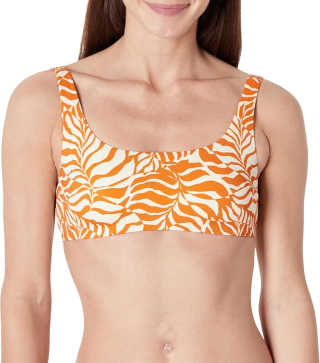 Detalle de Haut de bikini à col carré Amazon Essentials Femme, avec coussinets amovibles