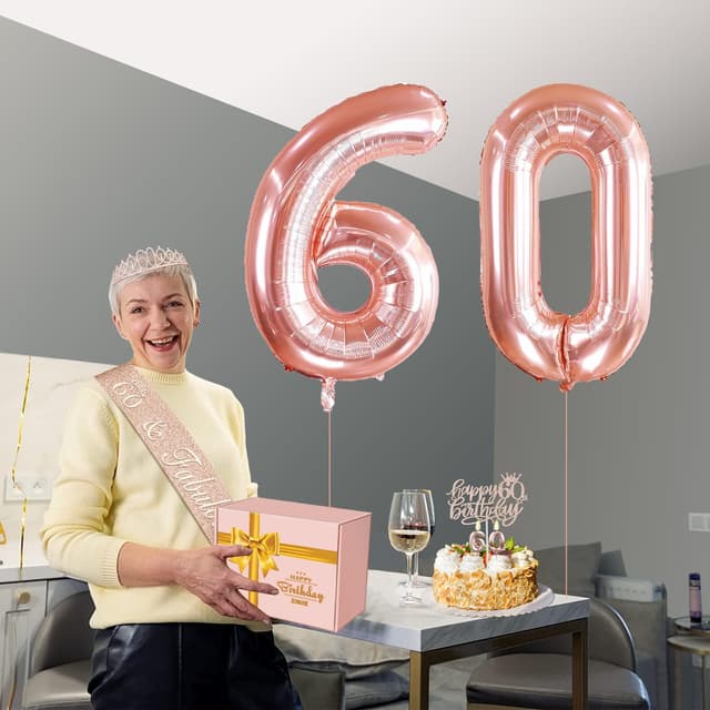 Thumbnail 5 de 60th Birthday decorations for women set