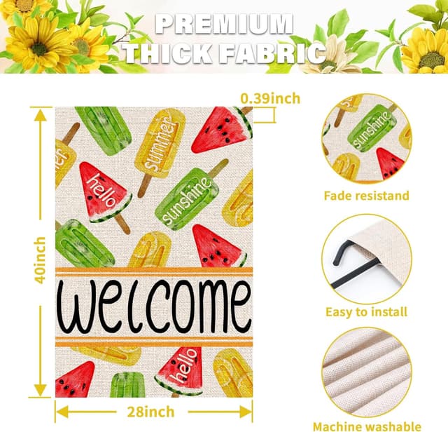 Thumbnail 5 de FUYUCHEN Summer Garden Flag 12x18 Inch popsicles outdoor flag 🏳