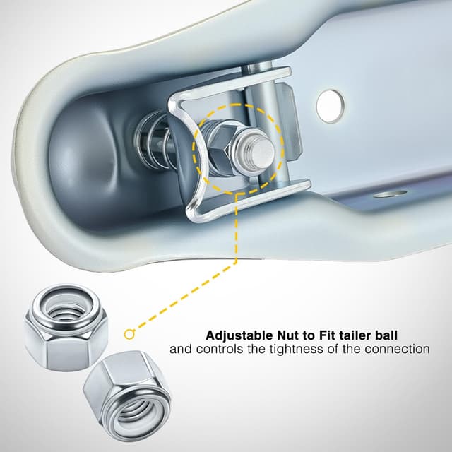 Thumbnail 6 de Nilight Straight Trailer Coupler with Safety Latch & Chain for 1-7/8 Inch Hitch Ball (2-1/2 Inch Channel, 2000 LBS)