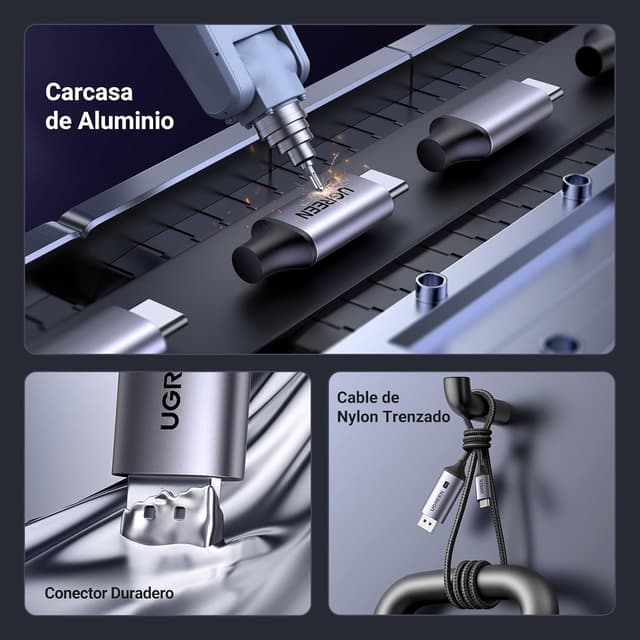 Detalle 1 de UGREEN Cable USB C a DisplayPort 1.4 3M 8K@60Hz