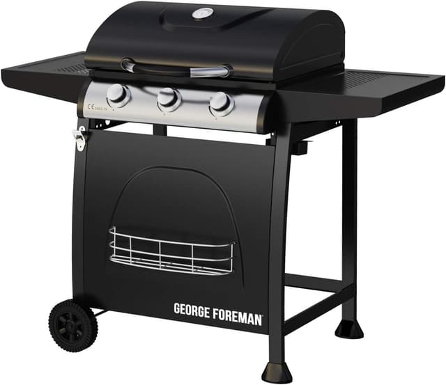 Detalle de George Foreman 3 Burner Gas BBQ (GFGBBQ3B) with Automatic Ignition & Integrated Thermometer