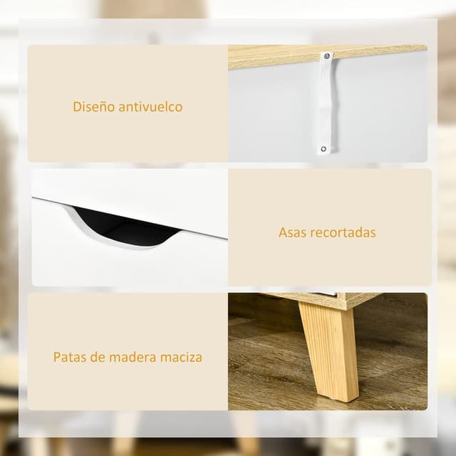 Thumbnail 5 de HOMCOM Cómoda 3 Cajones 40x35x68,5 cm