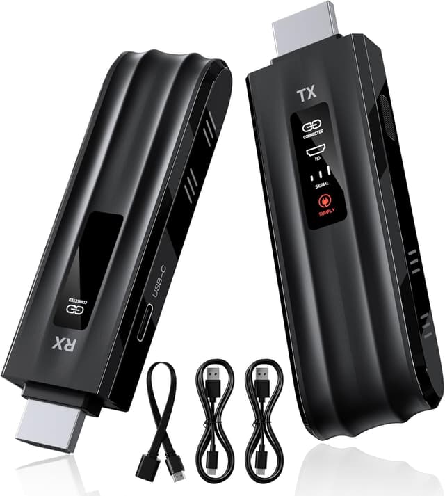 Detalle de Aceele Wireless HDMI Transmitter and Receiver (4K decode, 1080P/60Hz output) with LCD and dual WiFi