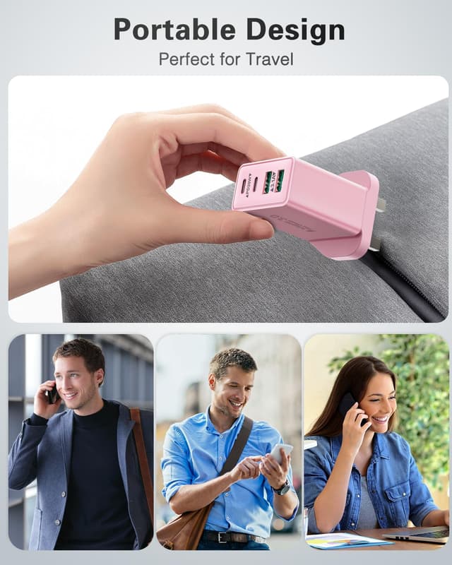 Detalle 2 de USB C Plug 40W USB-C & USB-A Dual-Port Fast Charger (4 ports) for iPhone, iPad and Samsung