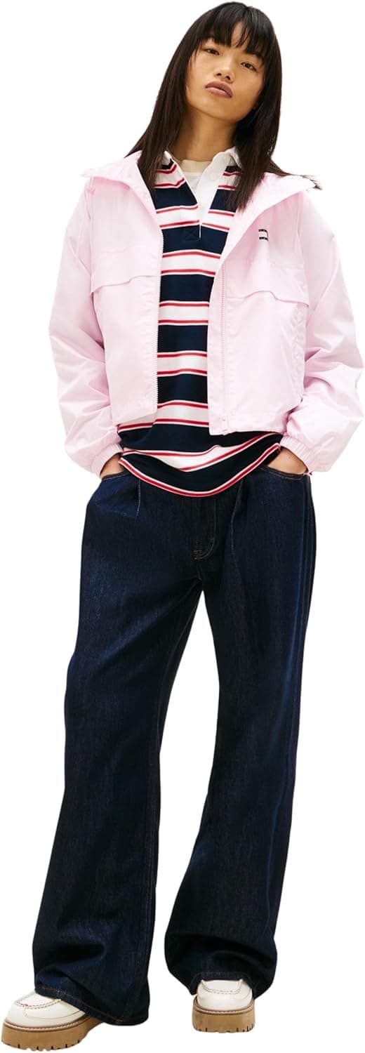 Detalle de Tommy Jeans Donna Giacca a vento Essential con cappuccio