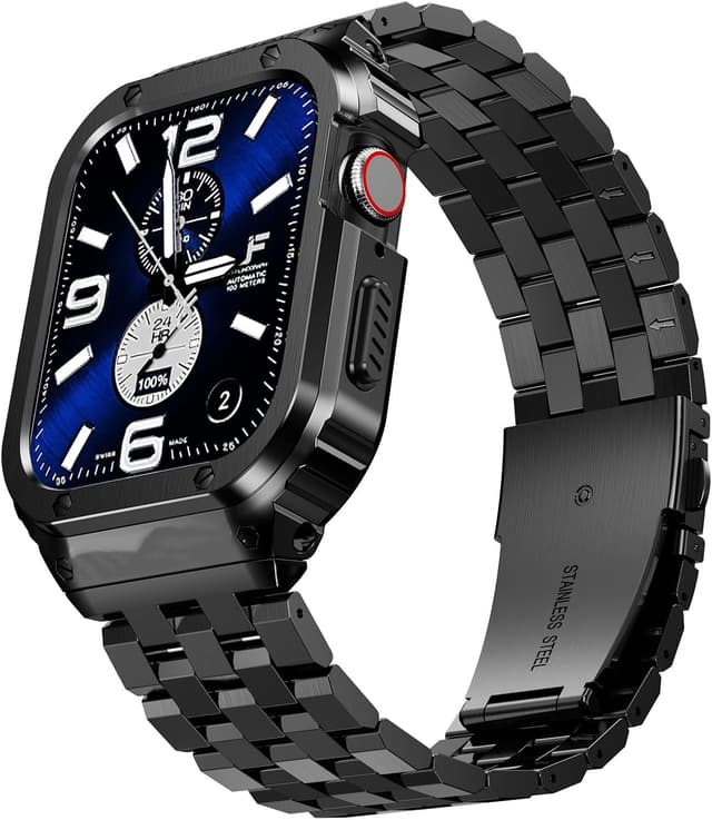 Detalle de SUPLINK Stainless Steel Case with Strap for Apple Watch (Ultra 3/2/1, SE 3/2/1 & Series 11–1, 49mm–38mm)