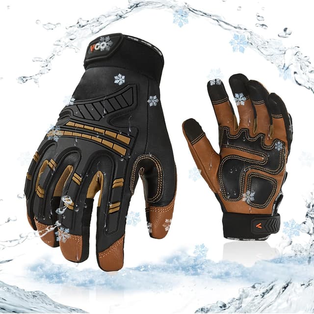 Detalle de Gants de travail thermiques imperméables Vgo… avec doublure Thinsulate, compatibles écran tactile (GA8954FLWP)