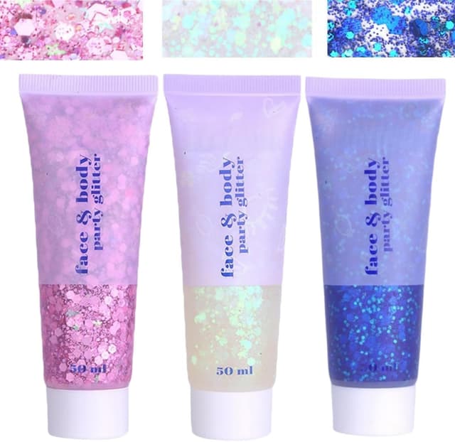Thumbnail 6 de Body Glitter Gel (50ml) – Holographic blue face & body glitter gel for eyes, hair, lips and nails