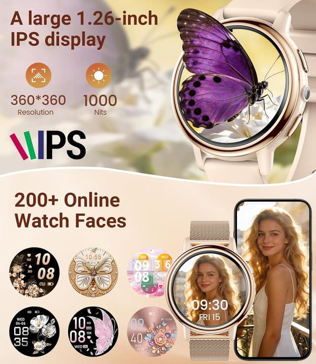 Detalle de SUNKTA Smartwatch for Women 1.26-inch