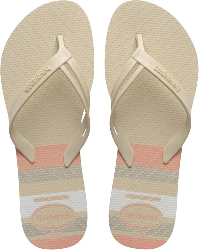 Detalle de Havaianas Elegance Print pour femme : tongs confort avec lanières élégantes et semelle antidérapante
