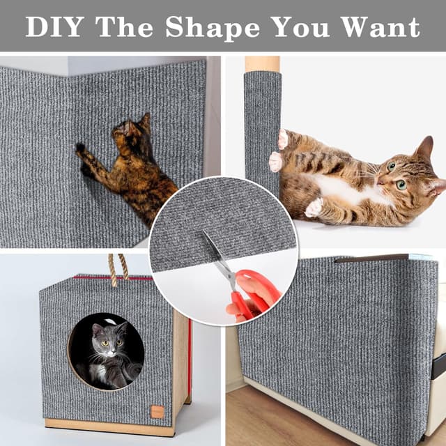 Thumbnail 5 de Alfombra rascador para gatos 200x40 cm gris claro