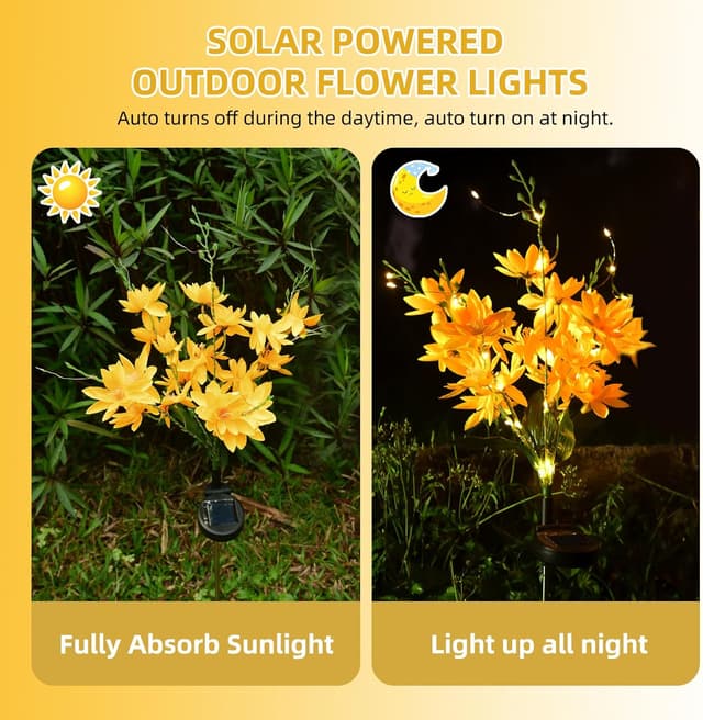 Detalle de Garden Flower Lights solar 2 pack