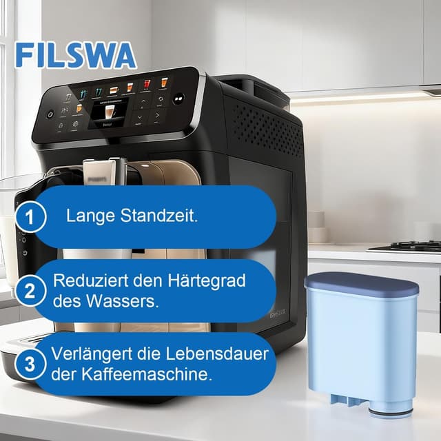 Thumbnail 3 de Filswa Wasserfilter CA6707/CA6903 für Philips Saeco LatteGo 6 Stück