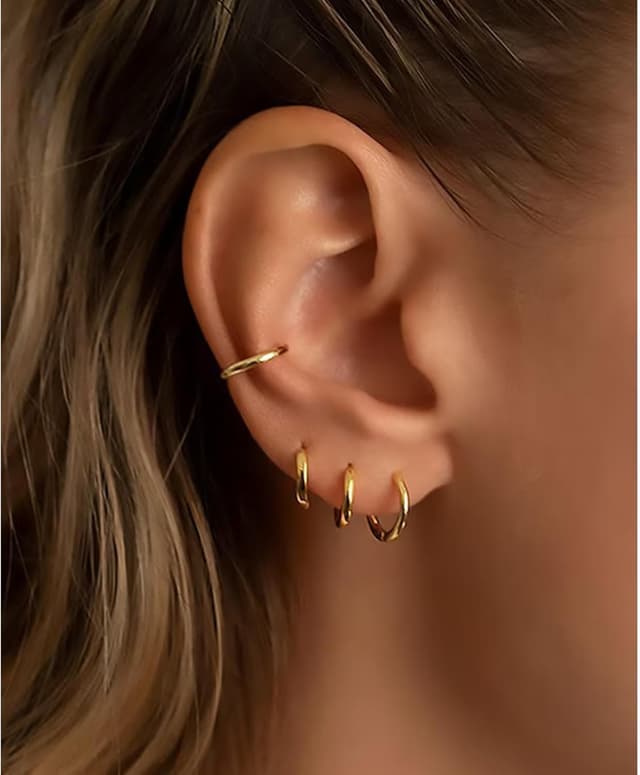 Detalle de MASOP Silber Creolen 925 mit Stecker 12 mm