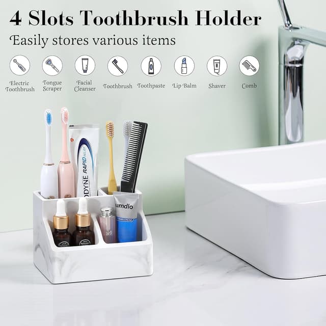 Detalle 2 de Luxspire Zahnbürstenhalter für 4 Zahnbürsten