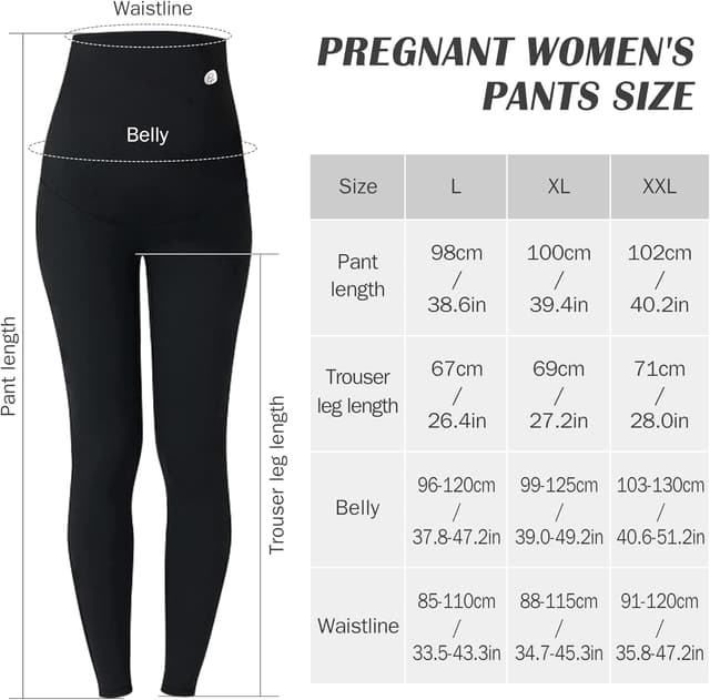 Thumbnail 2 de beifon Umstandsleggings Thermo High Waist mit Futter für Schwangerschaften