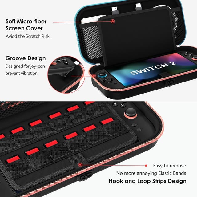 Thumbnail 6 de ivoler Charging Cable Port Case for Switch 2, holds 12 cards