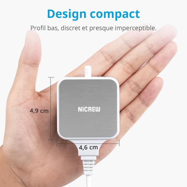 Detalle de NICREW Bulleur Aquarium ultra-silencieux < 33 dB, mini pompe à air 18 L/h pour nano aquariums