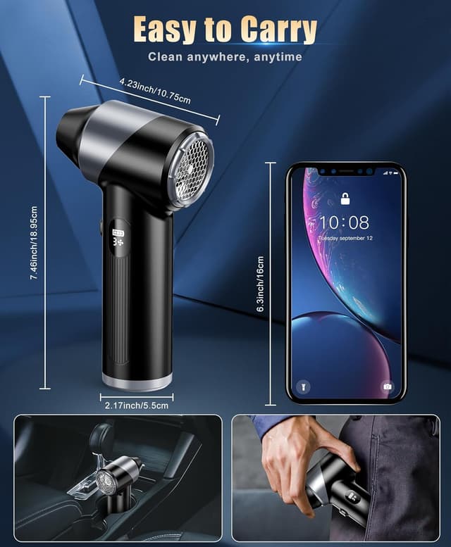 Thumbnail 6 de Fitnac Compressed Air Duster (310,000RPM) Cordless Electric Air Blower with LED Light, 4 Gears & Adjustable Turbo Fan