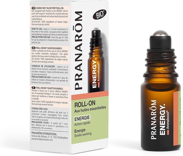 Imagen de PRANAROM Aromaboost Energy Bio roll‑on 5 ml para fatiga física y mental en OfertitasTOP
