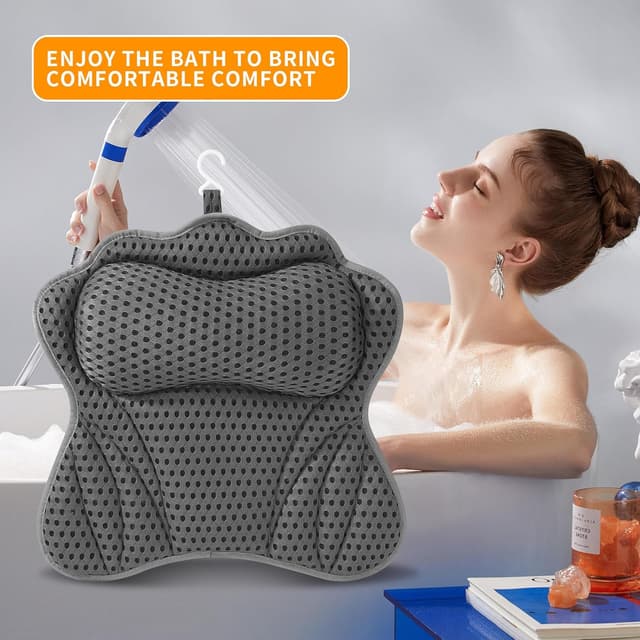 Detalle de Coussin de baignoire adulte avec technologie 4D Air Mesh et 6 ventouses antidérapantes