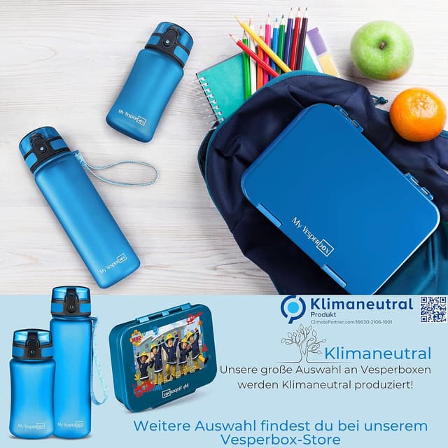 Detalle de My Vesperbox® Kinder-Trinkflasche 350 ml mit Auslaufschutz für kohlensäurehaltige Getränke (inkl. Ersatzdichtung)