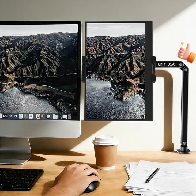 Detalle de Urmust Portable Monitor Stand: höhenverstellbarer Tablet- und Monitorständer mit 360° drehbarer Metallbasis