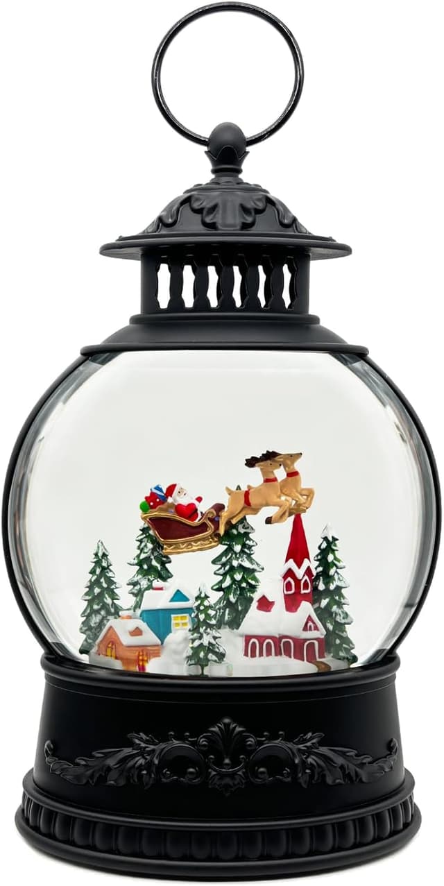 Detalle 2 de AOMIL Christmas Snow Globe Lantern with Music 🎄