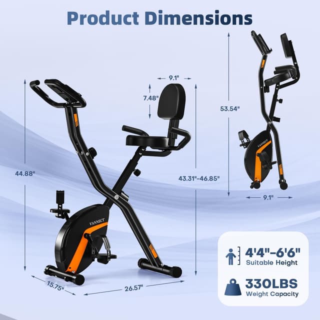 Thumbnail 6 de 2025 Foldable Exercise Bike 16-level magnetic resistance