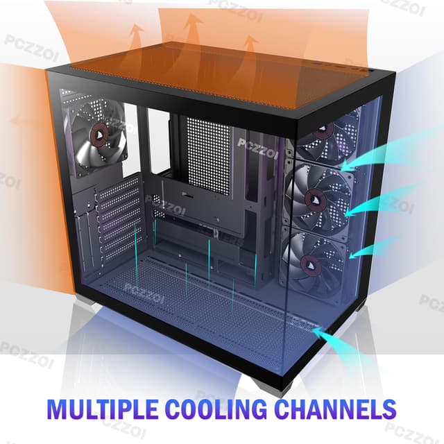 Thumbnail 2 de PCZZOI ATX Case 4 Fans