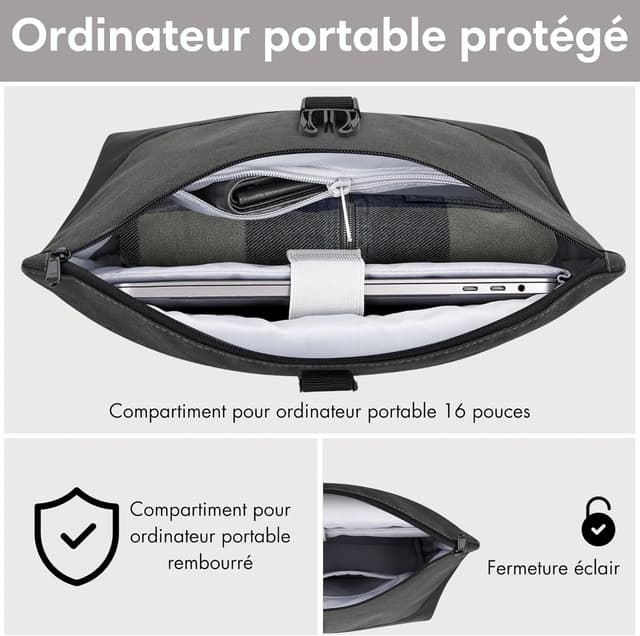 Detalle de LARKSON Tammo sac à dos déperlant pour ordinateur portable jusqu’à 16 pouces