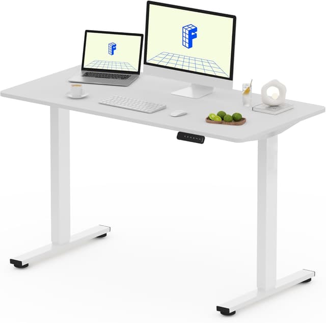 Detalle de FLEXISPOT Bureau Assis-Debout réglable en hauteur 120x60 cm blanc (mémoire 4 positions)