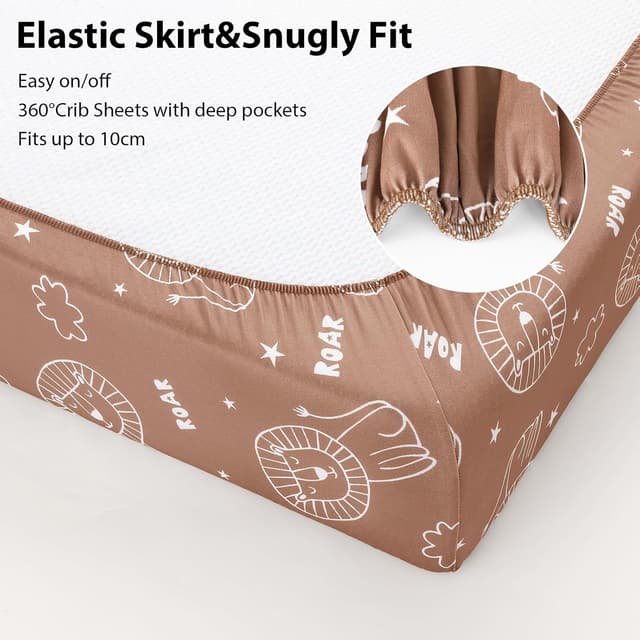 Detalle de FIEMOL Baby-Spannbettlaken fürs Beistellbett 55 x 90 cm – 3er-Set Mikrofaser