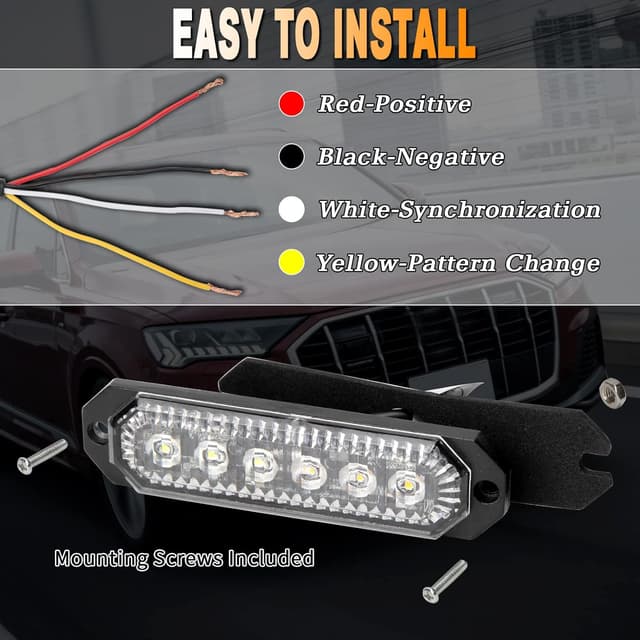 Detalle 2 de Amber & white strobe lights 6 LEDs