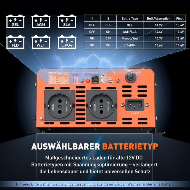 Detalle de Onduleur sinusoïdal 2500W 12V vers 230V