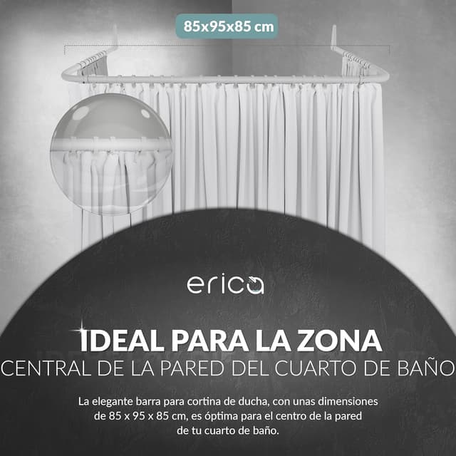 Thumbnail 1 de Erica Barra para Cortinas de Ducha Inoxidable 🚿 85x95x85cm
